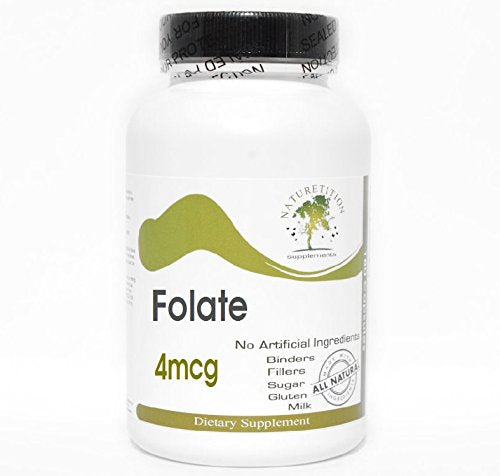 Folate 4mcg ~ 200 Capsules - No Additives ~ Naturetition Supplements