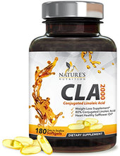 Load image into Gallery viewer, Cla 2000 mg - Extra Strength Natural Weight and Lean Muscle Support Supplement for Men and Women - Made in USA - Conjugated Linoleic Acid from Safflower Oil - Non-Stimulating, Non-GMO - 180 Softgels
