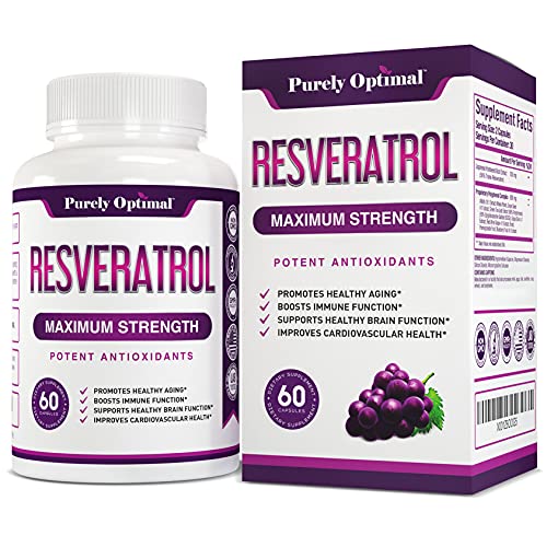 Premium Resveratrol Supplement 1500mg - Max Strength Potent Antioxidant, Trans Resveratrol Capsules for Heart Health, Anti-Aging, Immune Health - with Grape Seed & Green Tea Extract - 30 Days Supply