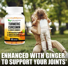 Load image into Gallery viewer, Turmeric Curcumin Gummies with Ginger 180 Count | For Comfort, Joint Support, Inflammatory Responses, Cardiovascular Health &amp; Anti-Aging Supplement
