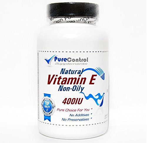 Natural Vitamin E Non-Oily 400IU // 100 Capsules // Pure // by PureControl Supplements