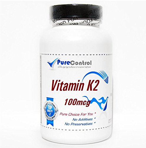 Natural Vitamin K-2 100mcg Menaquinone-7 // 100 Capsules // Pure // by PureControl Supplements