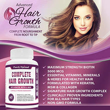 Load image into Gallery viewer, Premium Hair Growth for Women &amp; Men - Hair Growth Vitamins w/ Biotin &amp; Keratin - Prevents Hair Loss &amp; Thinning, Supports Thicker Healthier Hair Growth - Supplement for All Hair Types, 60 Capsules
