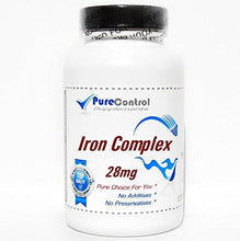 Load image into Gallery viewer, Iron Complex 28mg // 100 Capsules // Pure // by PureControl Supplements
