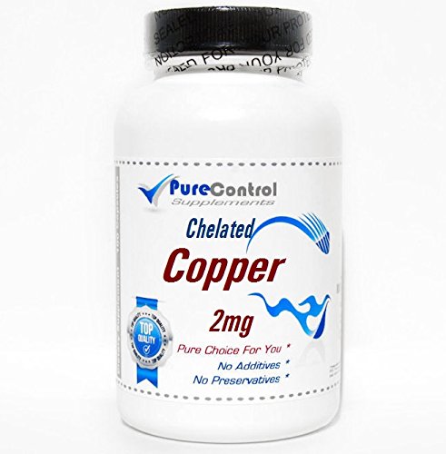 Chelated Copper 2mg // 200 Capsules // Pure // by PureControl Supplements