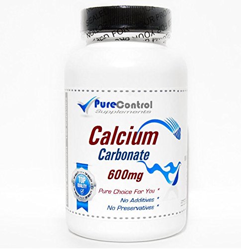 Calcium Carbonate 600mg // 100 Capsules // Pure // by PureControl Supplements