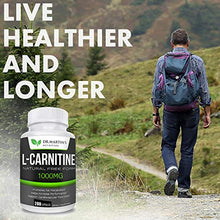 Load image into Gallery viewer, Extra Strength L-Carnitine - 200 Capsules - 1000mg Per Serving - Boost Your Metabolism and Increase Performance
