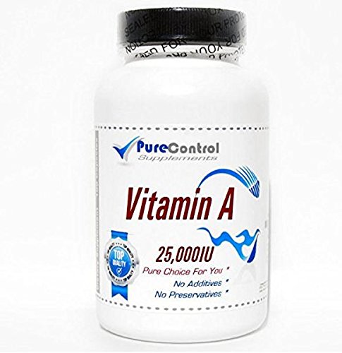 Vitamin A (Emulsified Dry) 25000IU // 200 Capsules // Pure // by PureControl Supplements