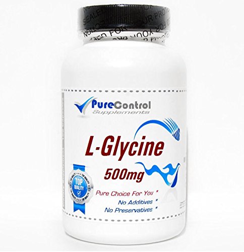 L-Glycine 500mg // 200 Capsules // Pure // by PureControl Supplements