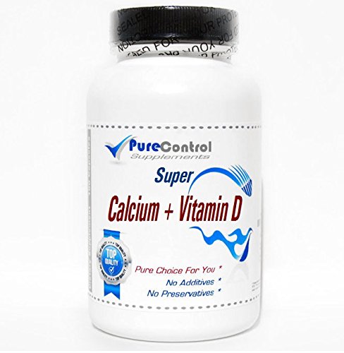 Super Calcium + Vitamin D 1500mg/1000IU // 100 Capsules // Pure // by PureControl Supplements