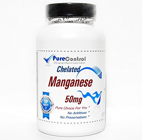 Chelated Manganese 50mg // 200 Capsules // Pure // by PureControl Supplements