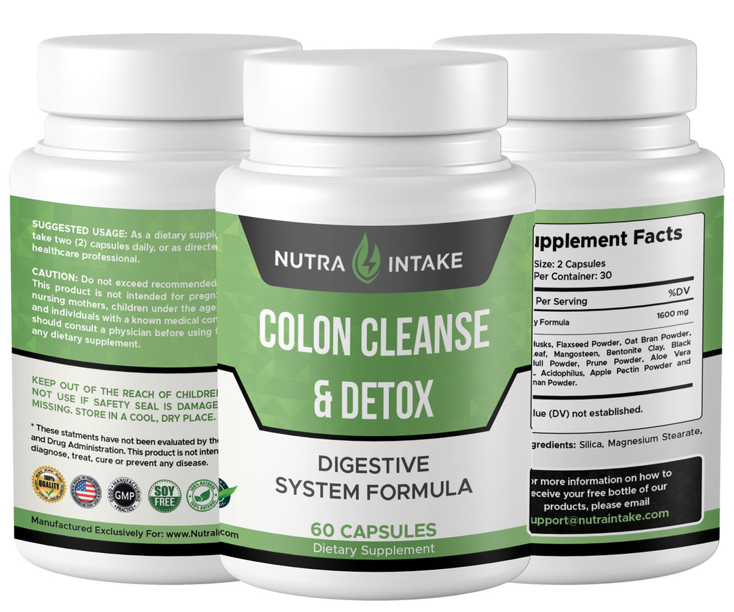 Colon Cleanse & Detox - Digestive System Formula - 60 Capsules