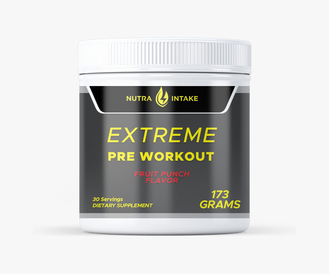 Extreme Preworkout - Energy Boost Formula - Fruit Punch Flavor - 173 Grams
