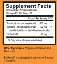 Load image into Gallery viewer, Advanced Turmeric Curcumin with Bioperine® - Anti-Inflammatory, Antioxidant, Anti-Aging Formula - 60 Veggie Capsules (2 Pack)
